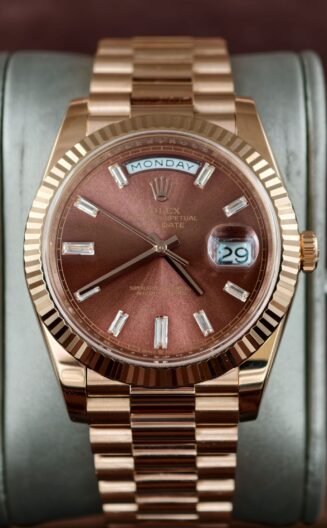 RCF daydate 40mm Chocolate Baguette with gold plate