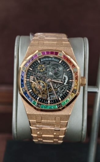 AP 15407 rose frost gold cnc case + CVD gem bezel